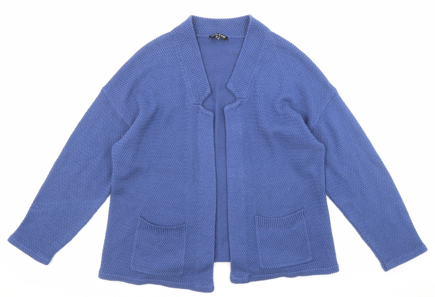 Womens UK Size 4 Marble Blue Cardigan Jumper