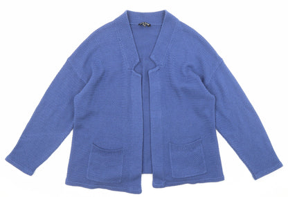 Womens UK Size 4 Marble Blue Cardigan Jumper