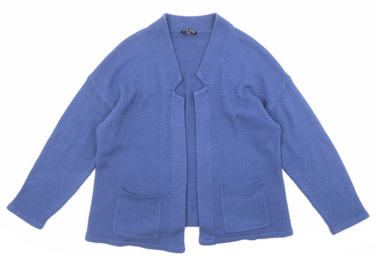 Womens UK Size 4 Marble Blue Cardigan Jumper