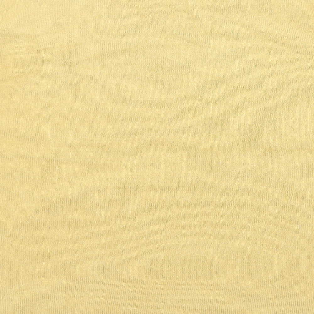 Womens UK Size XL Text Yellow Pullover Jumper
