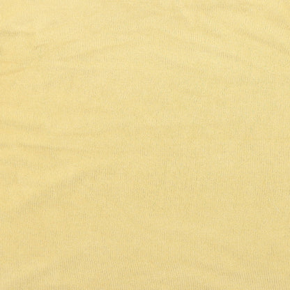 Womens UK Size XL Text Yellow Pullover Jumper
