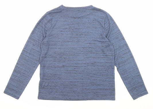 Marks and Spencer Womens Blue Boat Neck Polyester Pullover Jumper Size 14
