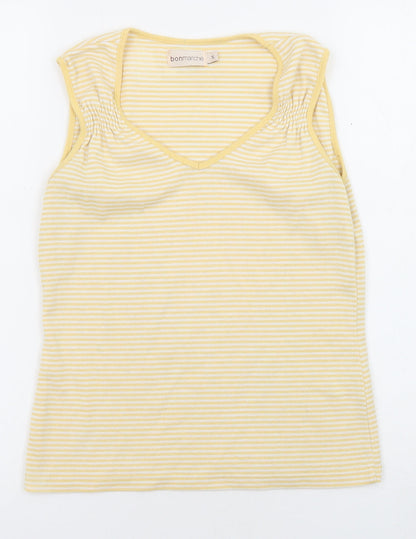 Womens UK Size S Bonmarché Yellow Basic T-Shirt