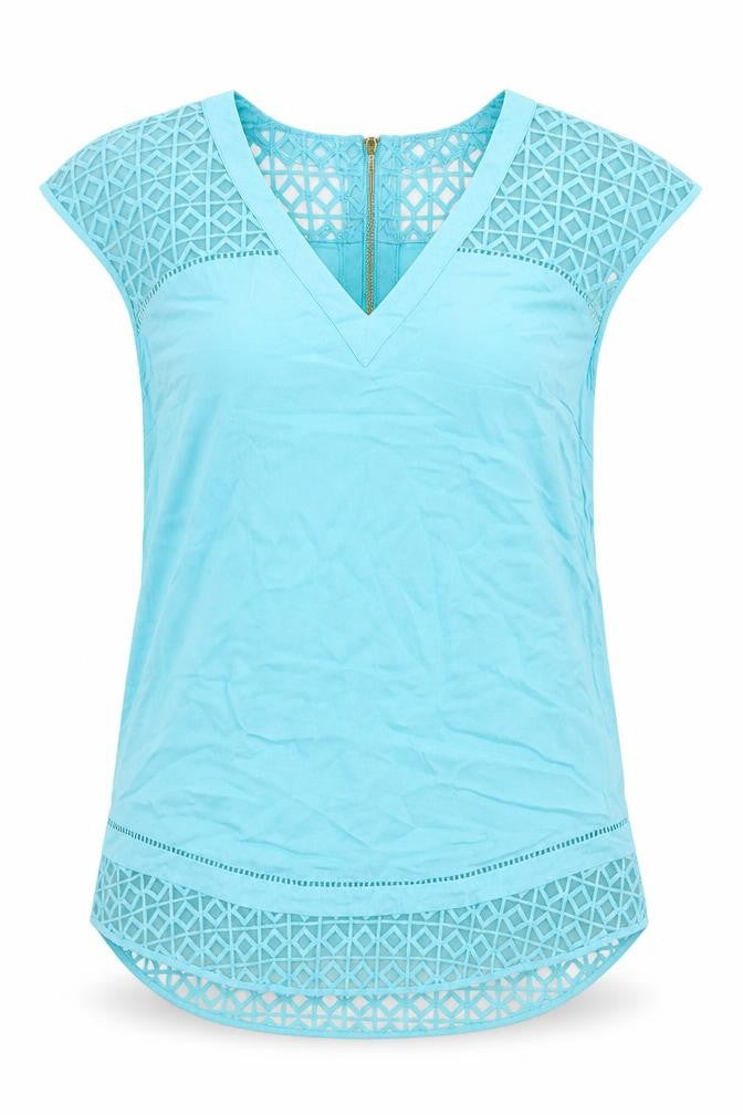 Womens UK Size 10 Warehouse Blue Basic Blouse