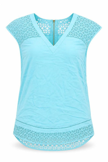 Womens UK Size 10 Warehouse Blue Basic Blouse