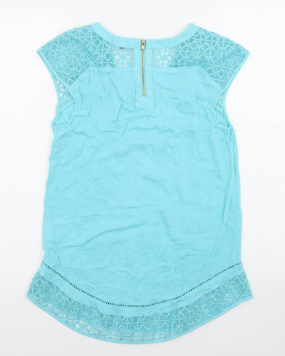 Womens UK Size 10 Warehouse Blue Basic Blouse