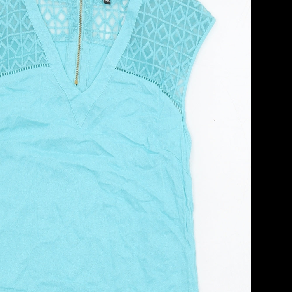 Womens UK Size 10 Warehouse Blue Basic Blouse