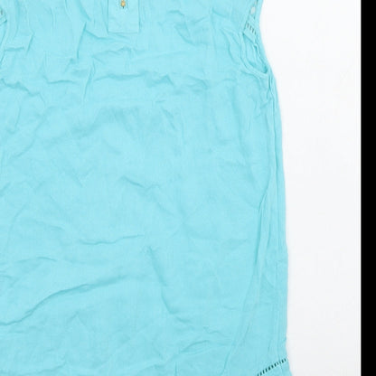 Womens UK Size 10 Warehouse Blue Basic Blouse