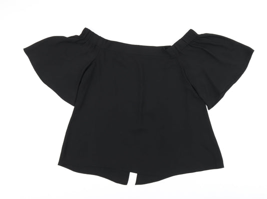 Womens UK Size 12 River Island Black Basic Blouse