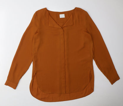 Womens UK Size XS VILA Orange Basic Blouse