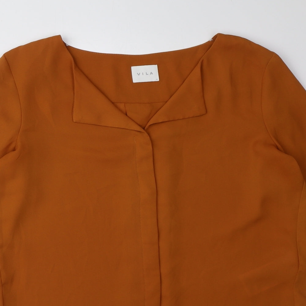 Womens UK Size XS VILA Orange Basic Blouse