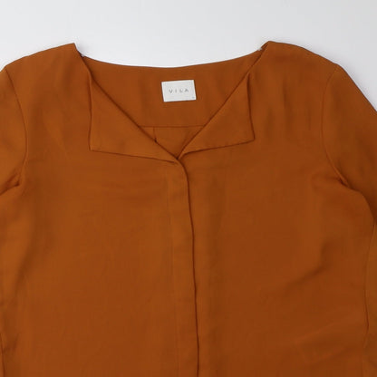 Womens UK Size XS VILA Orange Basic Blouse