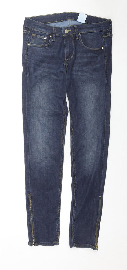 Womens UK Size 29 in H&M Regular Fit Skinny Blue Jeans