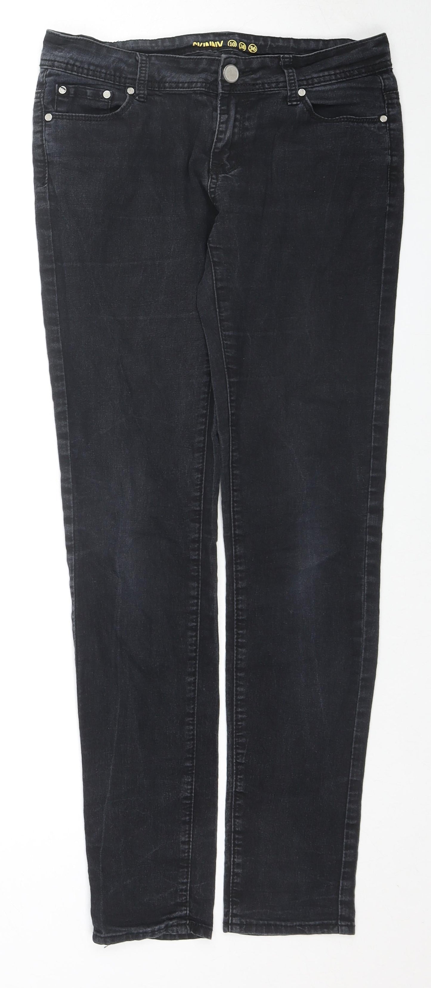 Denim & Co. Womens Black Cotton Skinny Jeans Size 10 L30 in Slim Zip