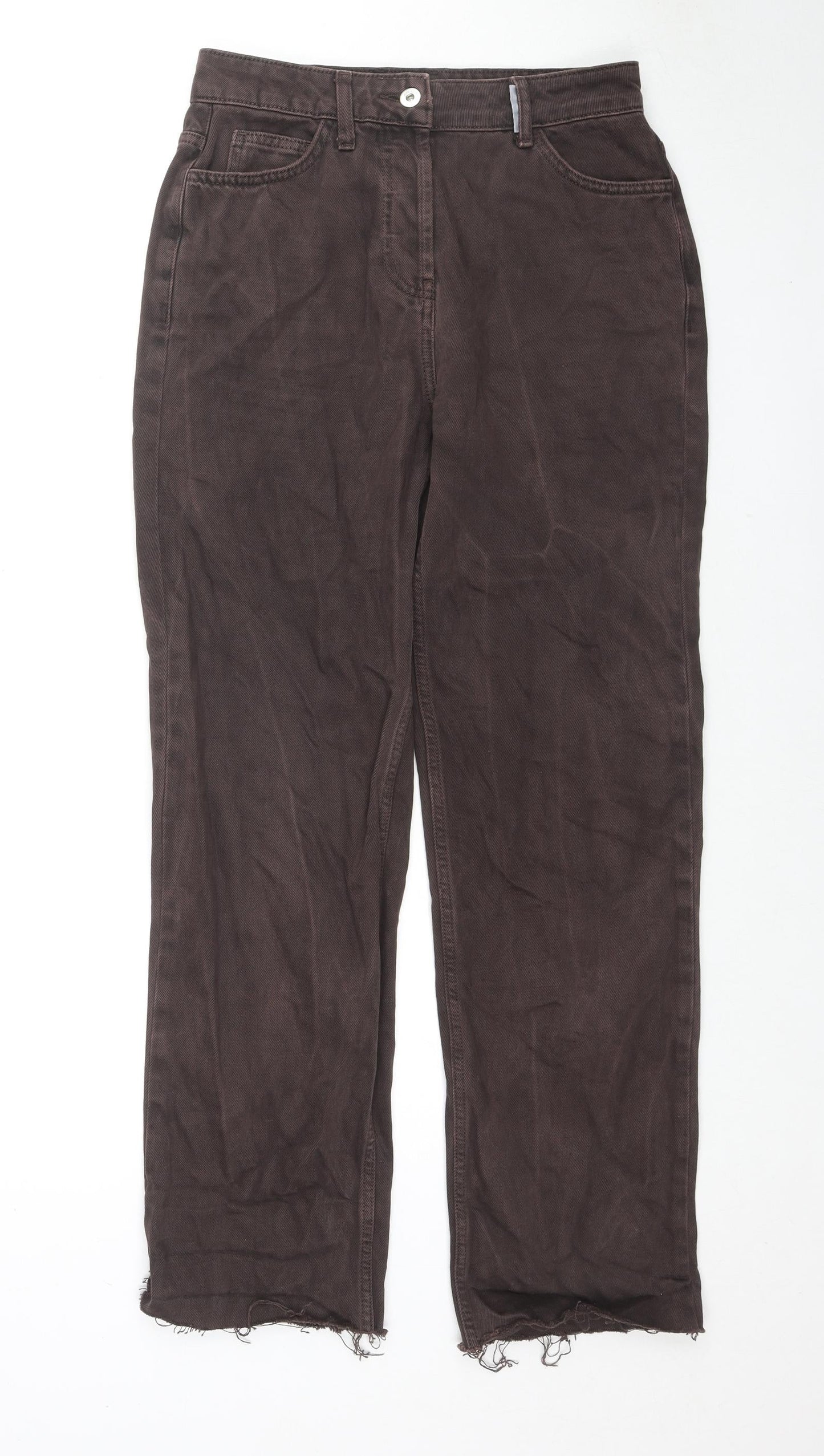 COLLUSION Womens Brown Cotton Straight Jeans Size 28 L28 in Regular Zip