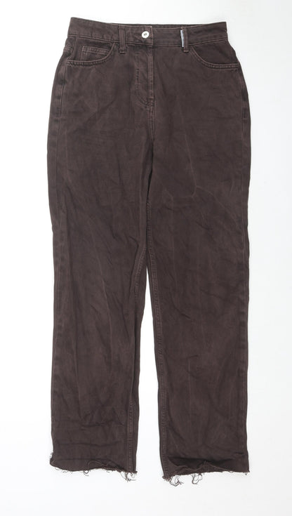 COLLUSION Womens Brown Cotton Straight Jeans Size 28 L28 in Regular Zip