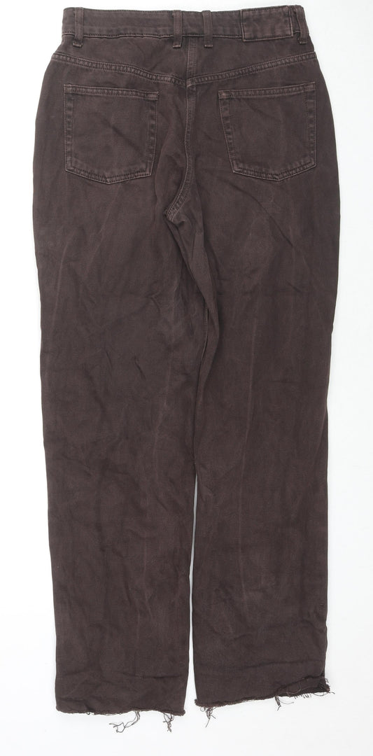 COLLUSION Womens Brown Cotton Straight Jeans Size 28 L28 in Regular Zip