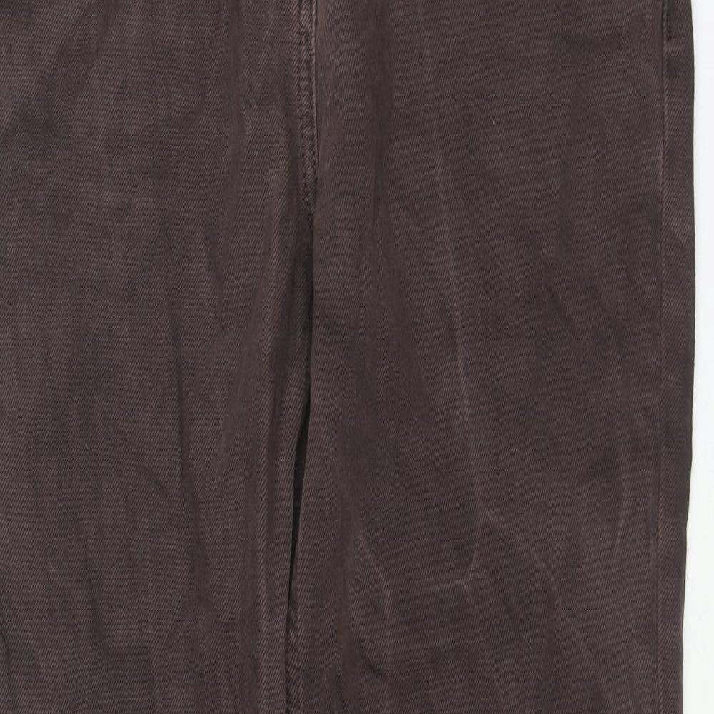 COLLUSION Womens Brown Cotton Straight Jeans Size 28 L28 in Regular Zip