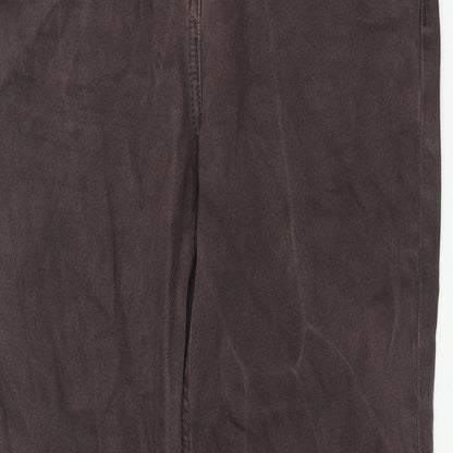 COLLUSION Womens Brown Cotton Straight Jeans Size 28 L28 in Regular Zip