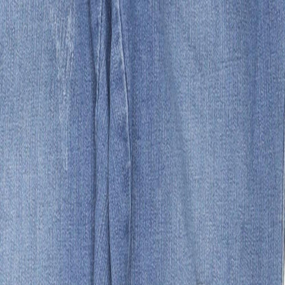 NEXT Womens Blue Cotton Skinny Jeans Size 10 L28 in Regular Zip