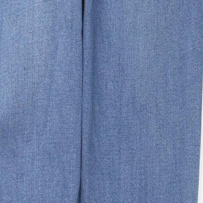 NEXT Womens Blue Cotton Skinny Jeans Size 10 L28 in Regular Zip