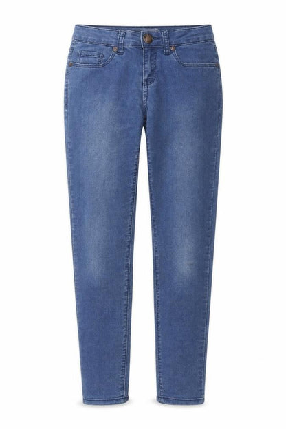 New Look Girls Blue Cotton Skinny Jeans Size 13 Years L27 in Regular Zip