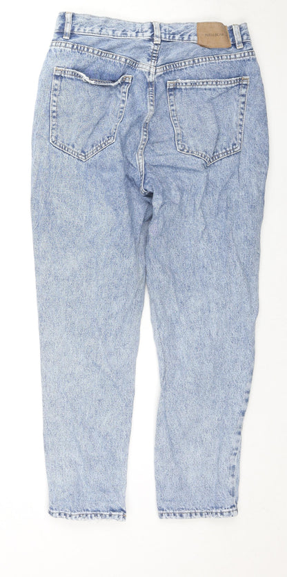 Pull&Bear Womens Blue Cotton Straight Jeans Size 10 L24 in Regular Zip