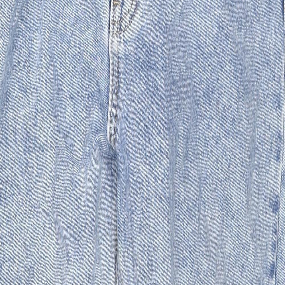 Pull&Bear Womens Blue Cotton Straight Jeans Size 10 L24 in Regular Zip