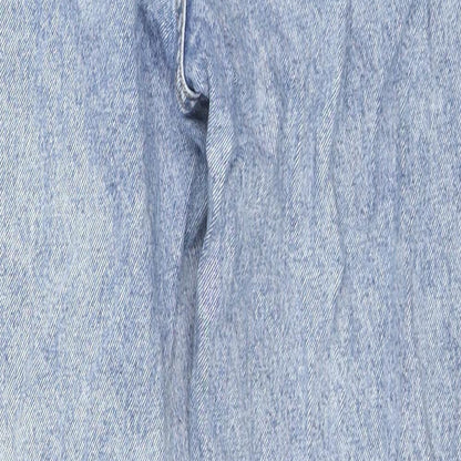 Pull&Bear Womens Blue Cotton Straight Jeans Size 10 L24 in Regular Zip