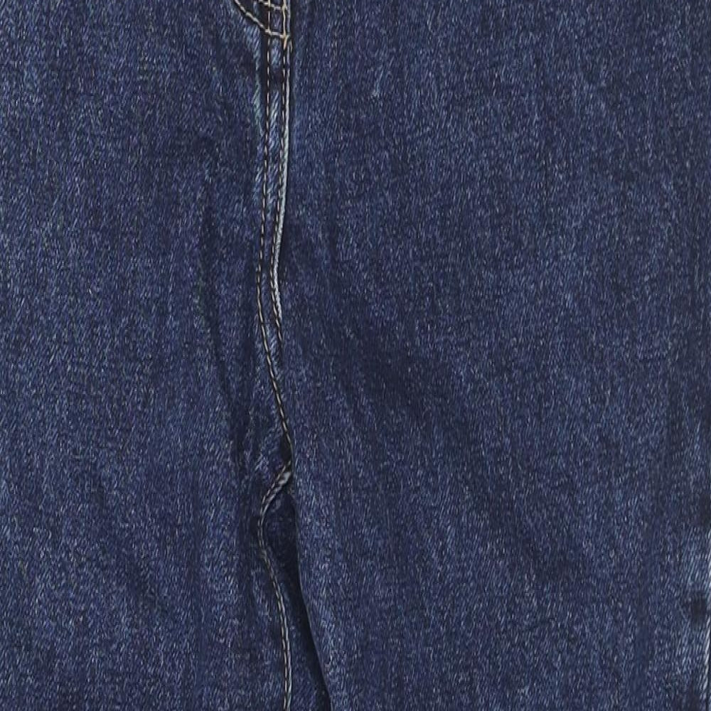 NEXT Womens Blue Cotton Mom Jeans Size 6 L23 in Regular Zip