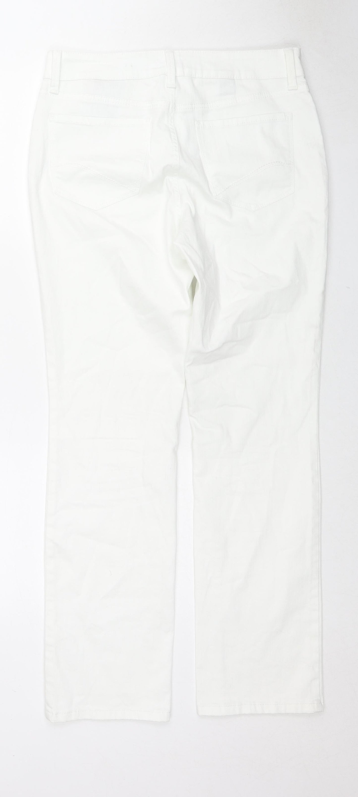 NDYJ Womens White Cotton Skinny Jeans Size 12 L30 in Regular Zip