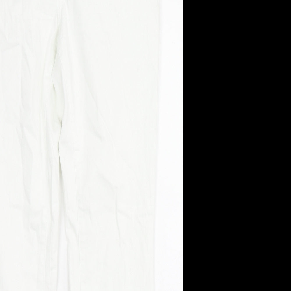 NDYJ Womens White Cotton Skinny Jeans Size 12 L30 in Regular Zip