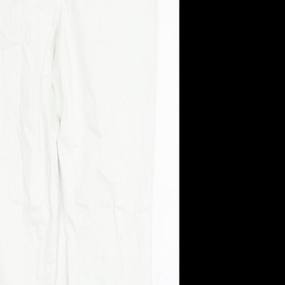 NDYJ Womens White Cotton Skinny Jeans Size 12 L30 in Regular Zip