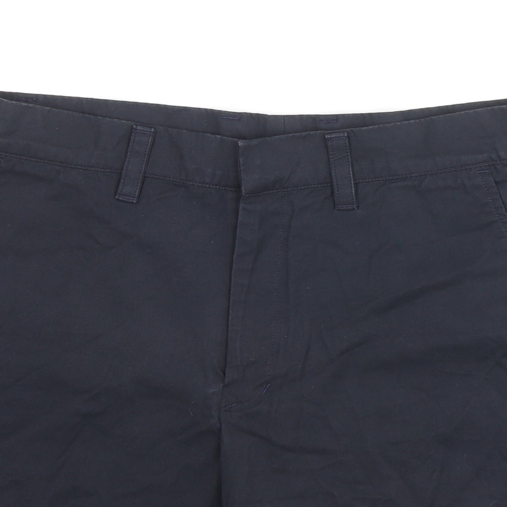 American Apparel Mens Blue Cotton Bermuda Shorts Size 31 in L7 in Regular Zip