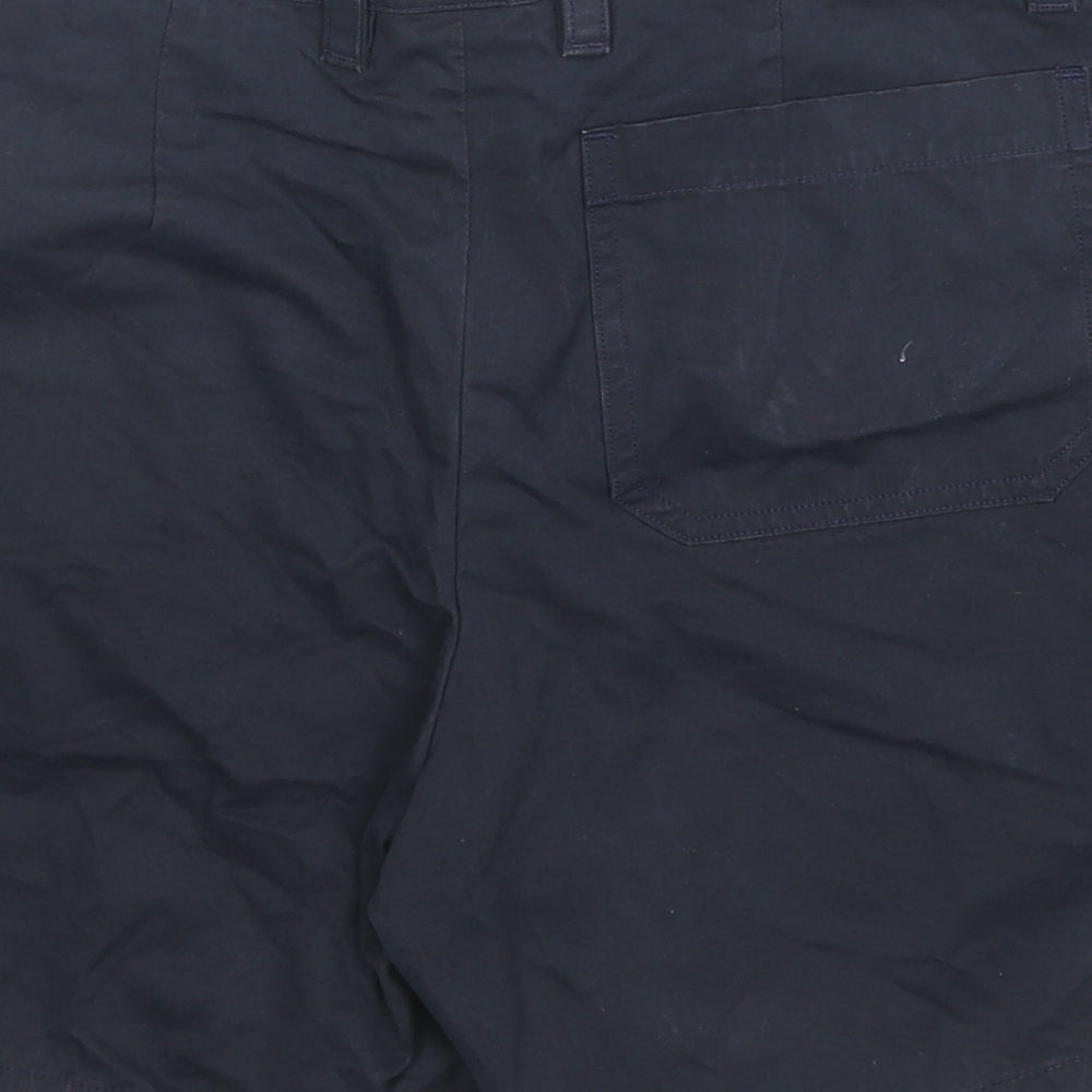 American Apparel Mens Blue Cotton Bermuda Shorts Size 31 in L7 in Regular Zip