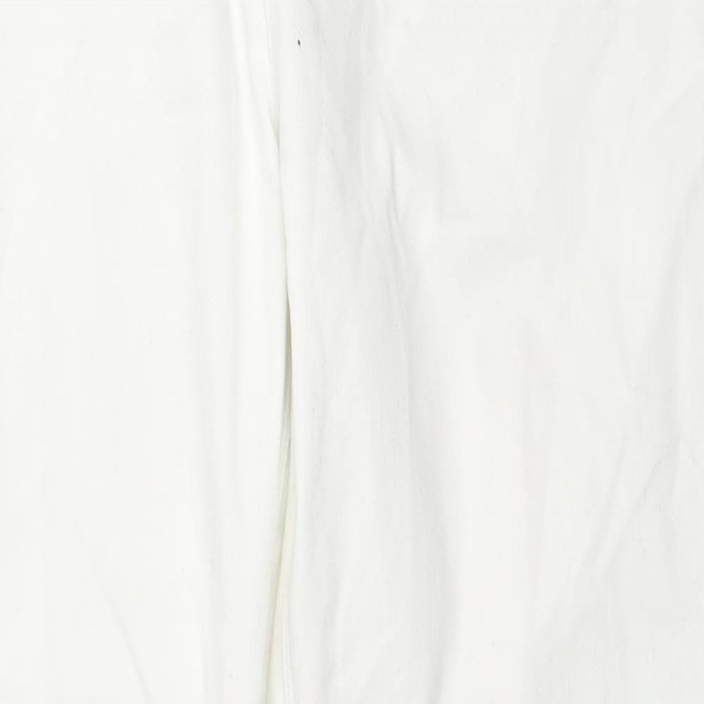 Woolworths Womens White Cotton Straight Jeans Size 36 in L27 in Regular Zip