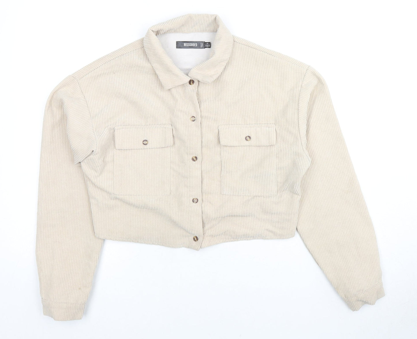 Missguided Womens Beige Jacket Size 6 Button