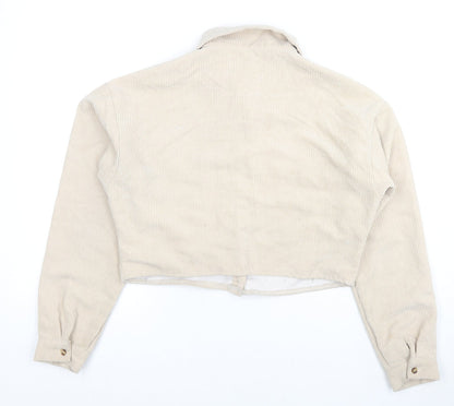 Missguided Womens Beige Jacket Size 6 Button