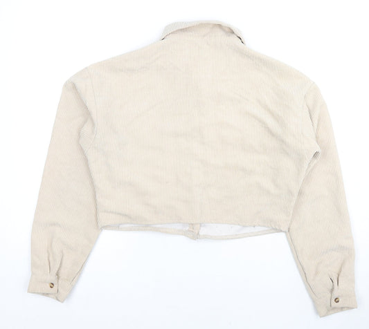 Missguided Womens Beige Jacket Size 6 Button