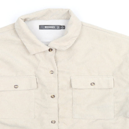 Missguided Womens Beige Jacket Size 6 Button