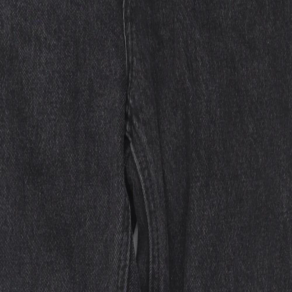 Pull&Bear Womens Black Cotton Straight Jeans Size 12 L27 in Regular Zip
