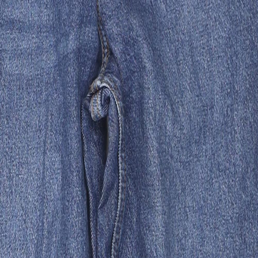 Zara Womens Blue Cotton Straight Jeans Size 36 in L26 in Regular Zip