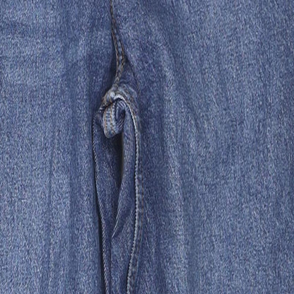 Zara Womens Blue Cotton Straight Jeans Size 36 in L26 in Regular Zip