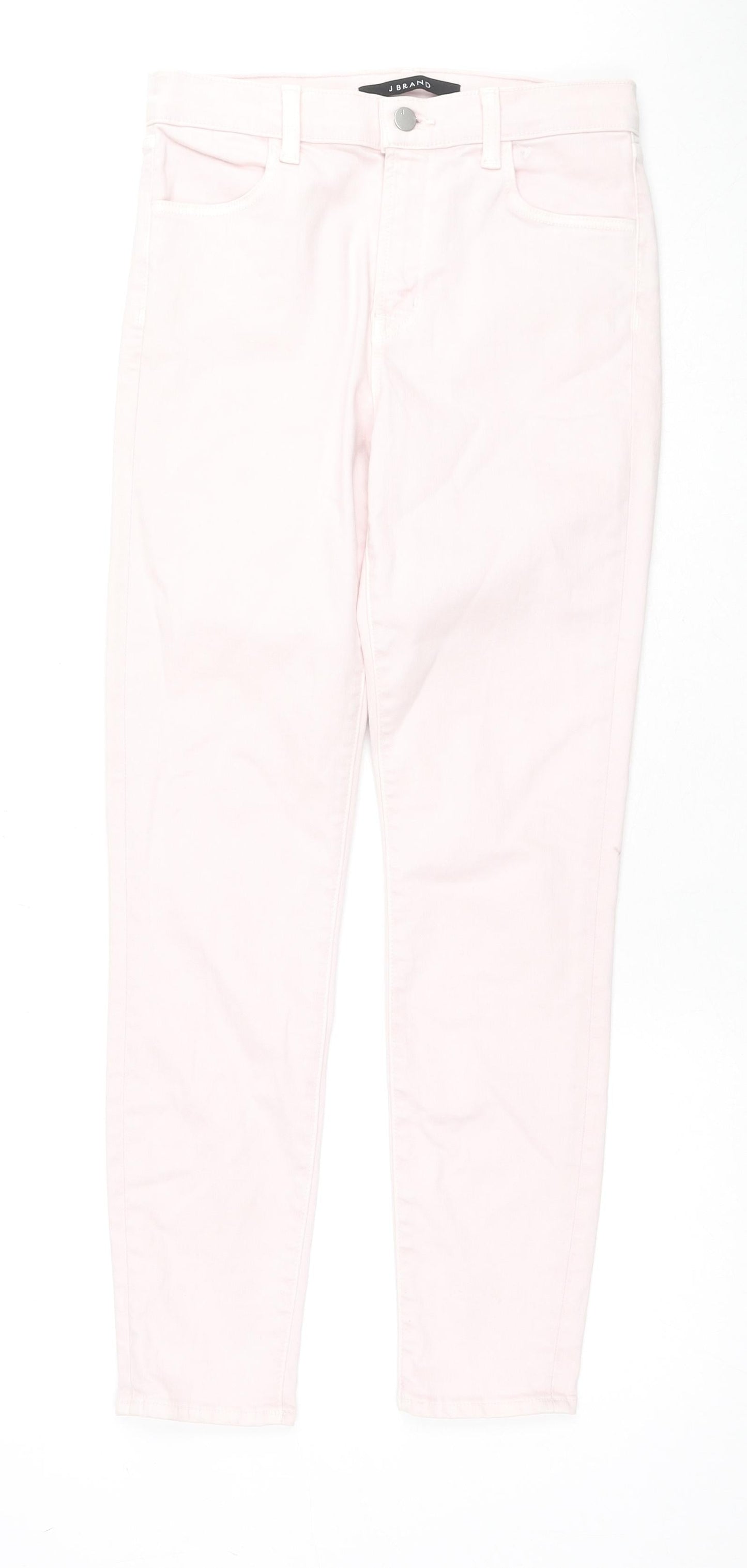 Womens UK Size 27 in J Brand Regular Fit Skinny Pink Jeans