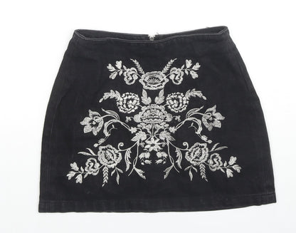 Womens UK Size 4 Topshop Mini Denim Skirt