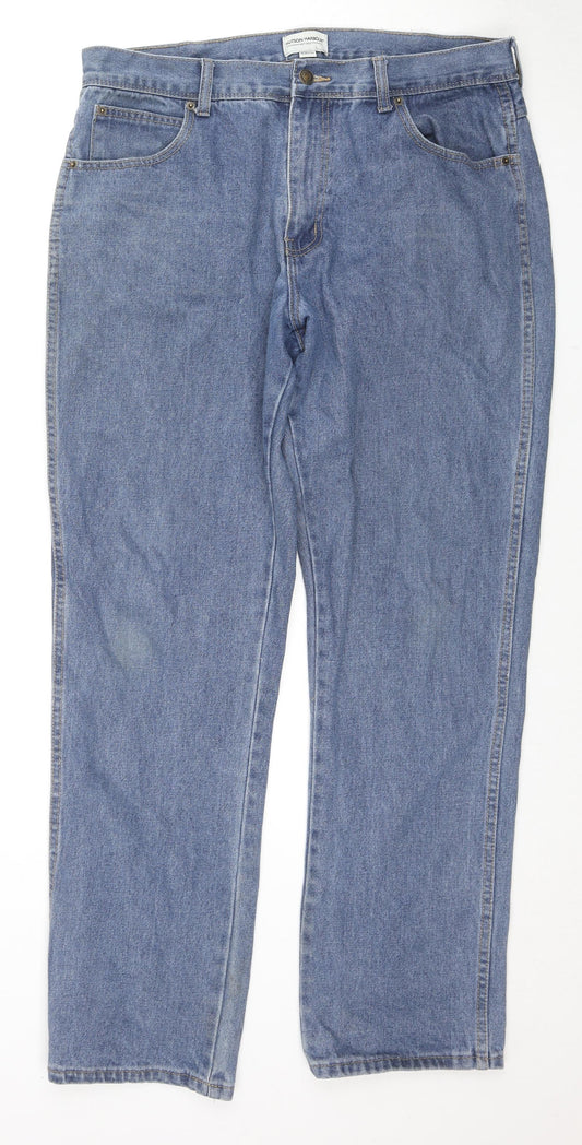 Hutson Harbour Mens Blue Cotton Straight Jeans Size 38 in L33 in Regular Zip