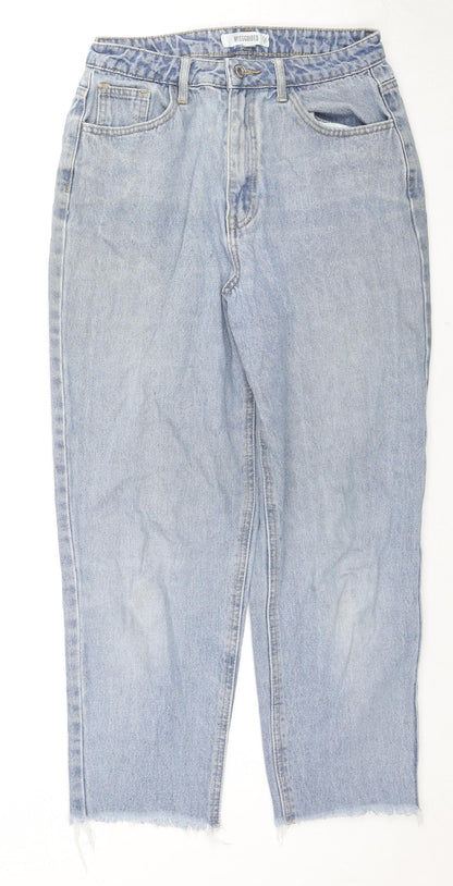 Missguided Womens Blue Cotton Straight Jeans Size 6 L23 in Regular Zip