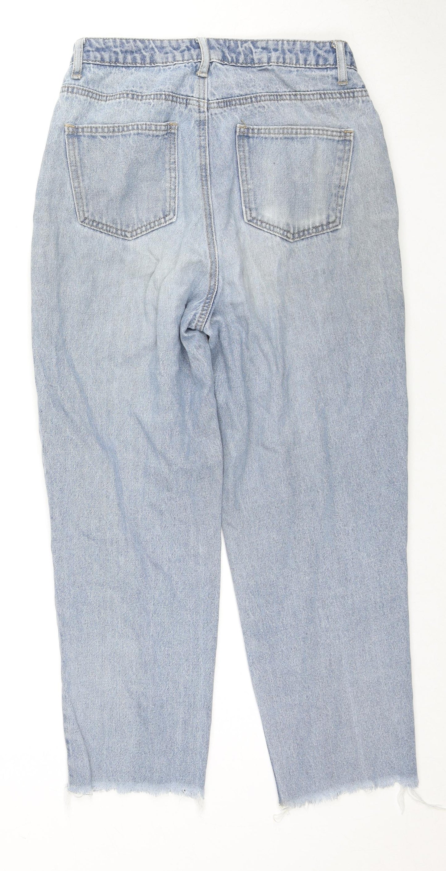 Missguided Womens Blue Cotton Straight Jeans Size 6 L23 in Regular Zip