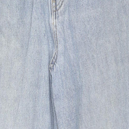 Missguided Womens Blue Cotton Straight Jeans Size 6 L23 in Regular Zip