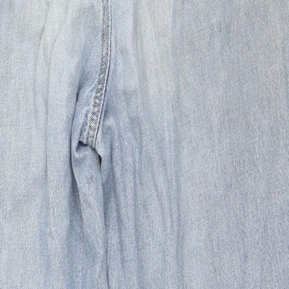 Missguided Womens Blue Cotton Straight Jeans Size 6 L23 in Regular Zip